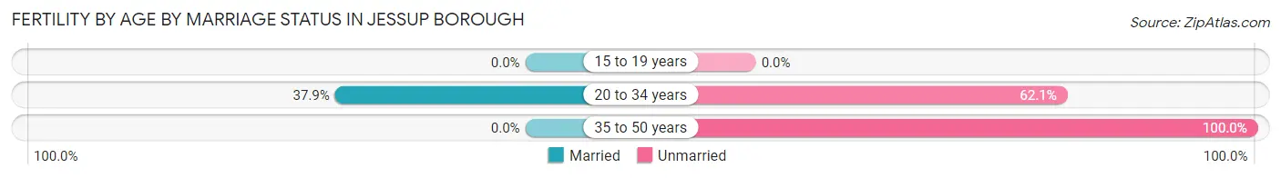 Female Fertility by Age by Marriage Status in Jessup borough