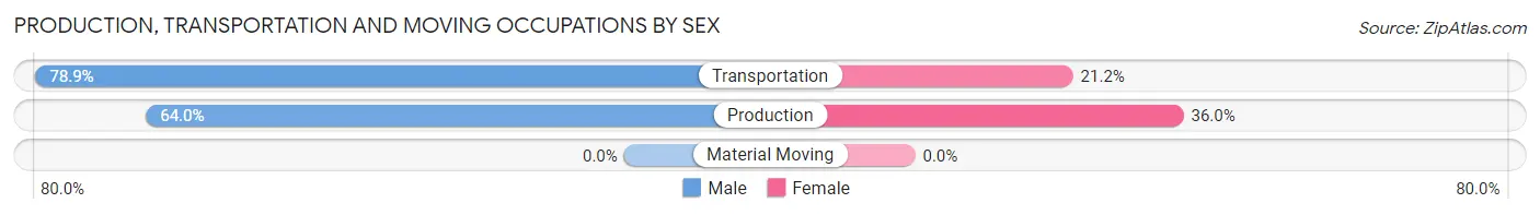 Production, Transportation and Moving Occupations by Sex in Jessup borough