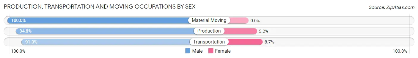Production, Transportation and Moving Occupations by Sex in Jim Thorpe borough