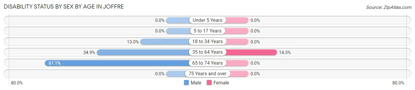 Disability Status by Sex by Age in Joffre
