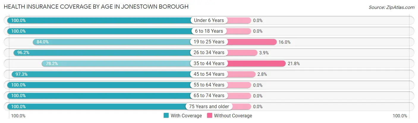 Health Insurance Coverage by Age in Jonestown borough