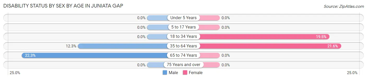 Disability Status by Sex by Age in Juniata Gap