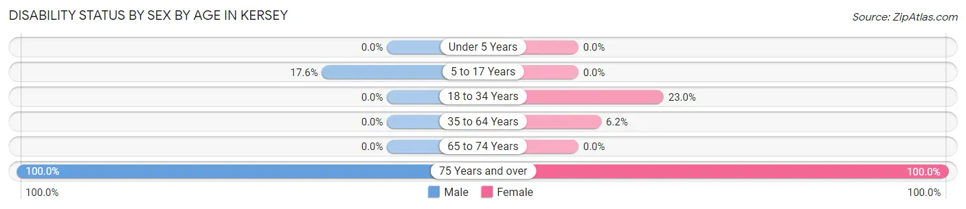 Disability Status by Sex by Age in Kersey