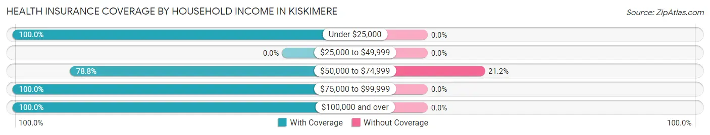 Health Insurance Coverage by Household Income in Kiskimere