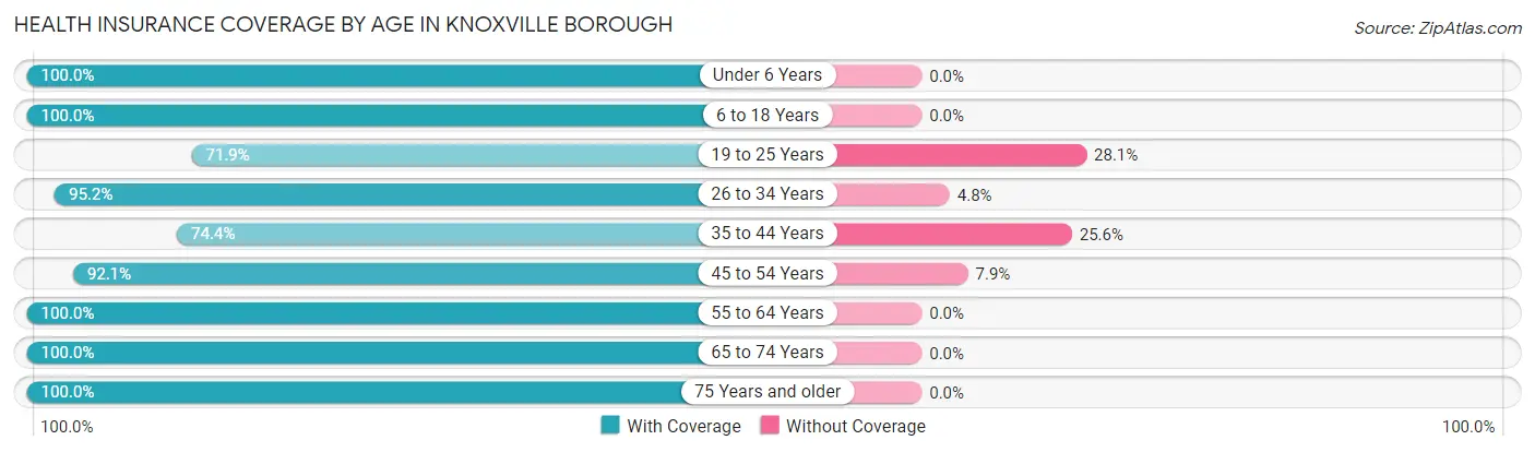 Health Insurance Coverage by Age in Knoxville borough