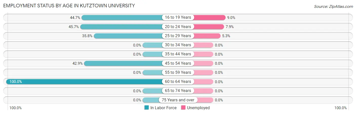 Employment Status by Age in Kutztown University