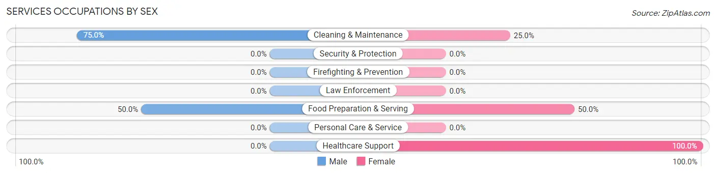Services Occupations by Sex in Laceyville borough
