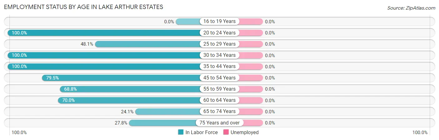 Employment Status by Age in Lake Arthur Estates