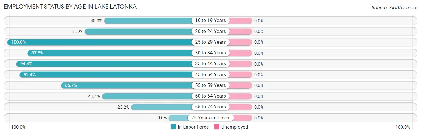 Employment Status by Age in Lake Latonka