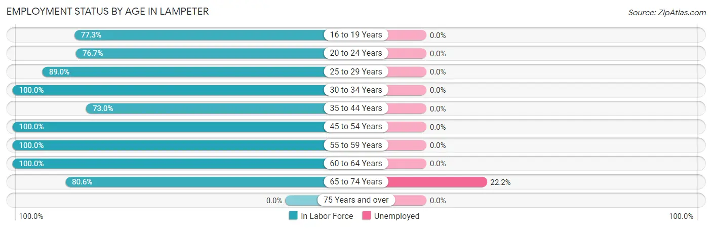 Employment Status by Age in Lampeter