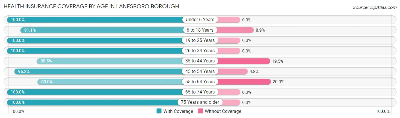 Health Insurance Coverage by Age in Lanesboro borough