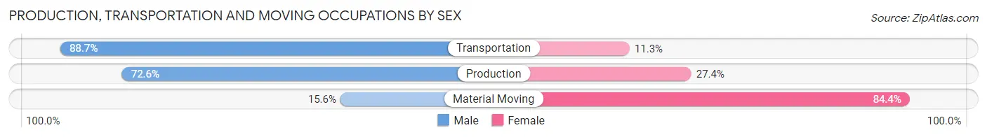 Production, Transportation and Moving Occupations by Sex in Lansford borough