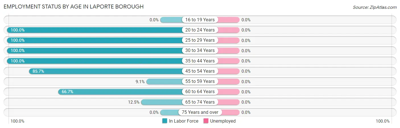 Employment Status by Age in Laporte borough