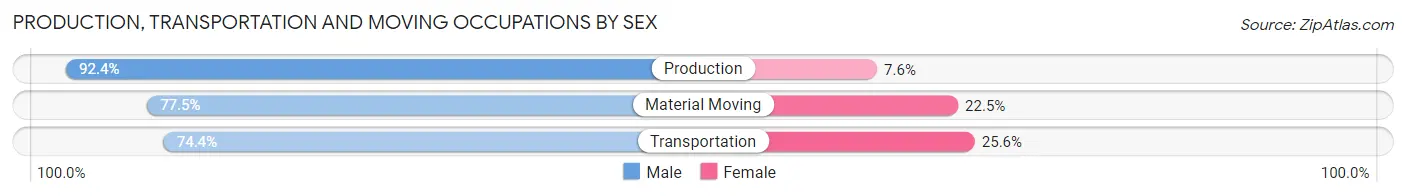 Production, Transportation and Moving Occupations by Sex in Larksville borough