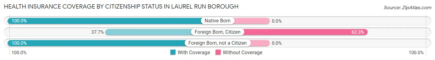 Health Insurance Coverage by Citizenship Status in Laurel Run borough