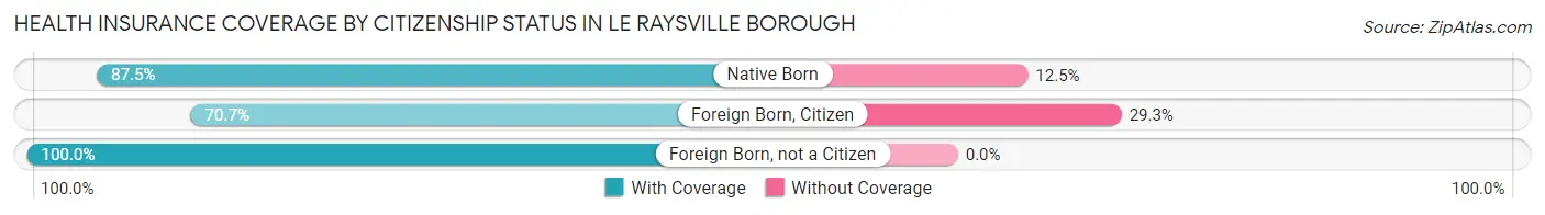 Health Insurance Coverage by Citizenship Status in Le Raysville borough