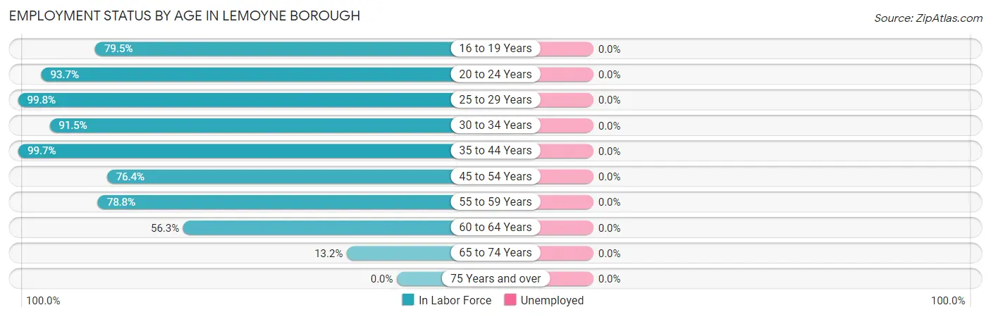 Employment Status by Age in Lemoyne borough
