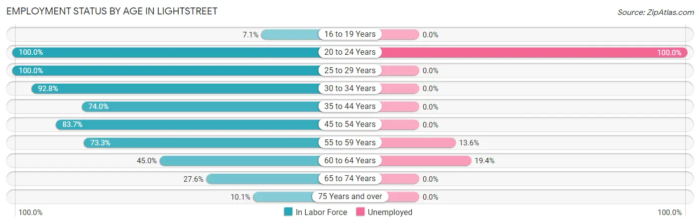 Employment Status by Age in Lightstreet