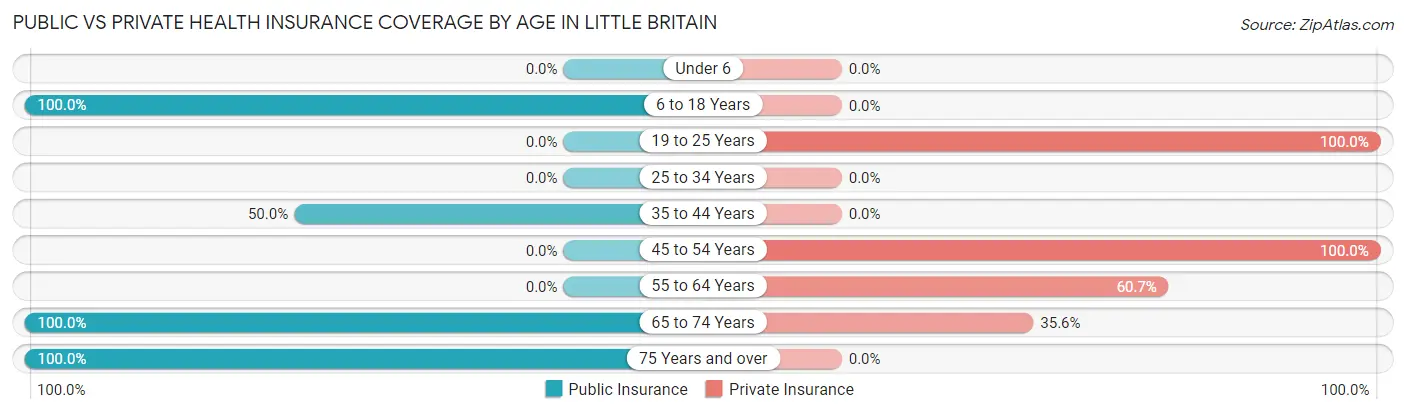 Public vs Private Health Insurance Coverage by Age in Little Britain