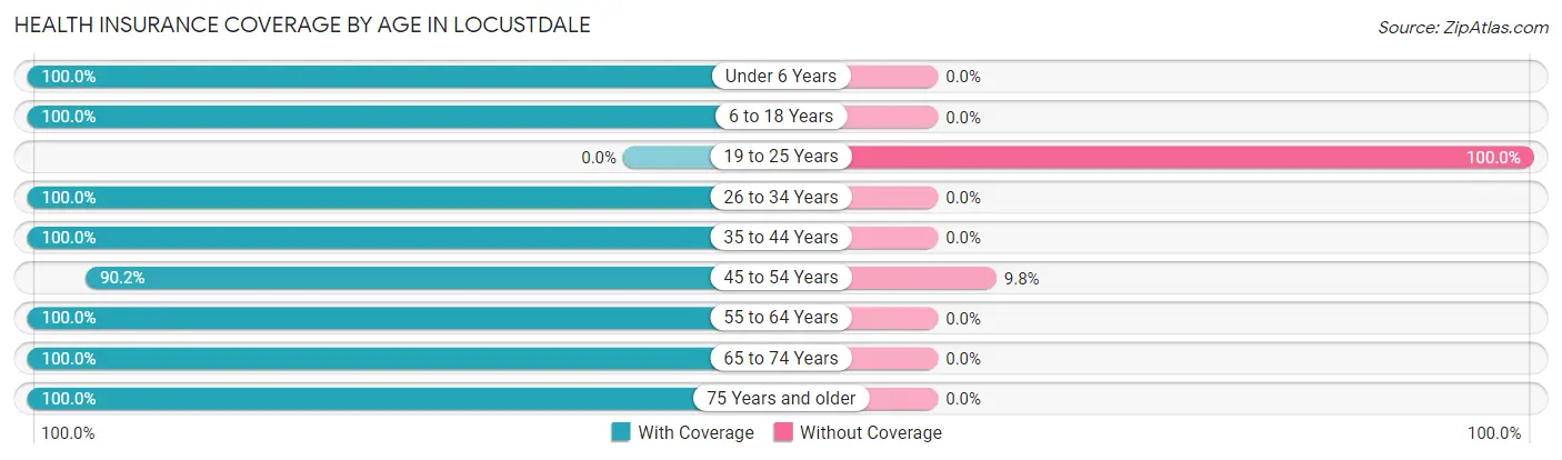 Health Insurance Coverage by Age in Locustdale