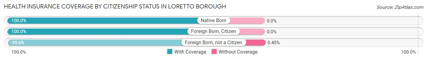 Health Insurance Coverage by Citizenship Status in Loretto borough