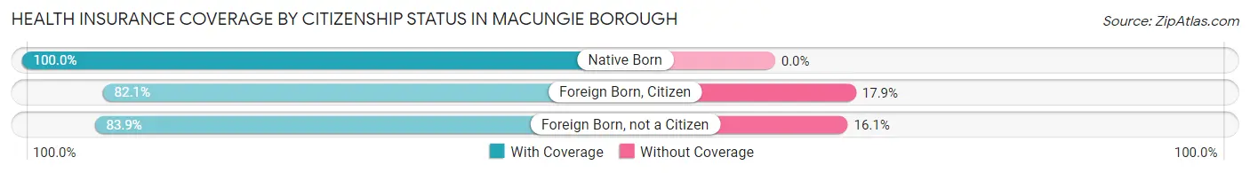 Health Insurance Coverage by Citizenship Status in Macungie borough