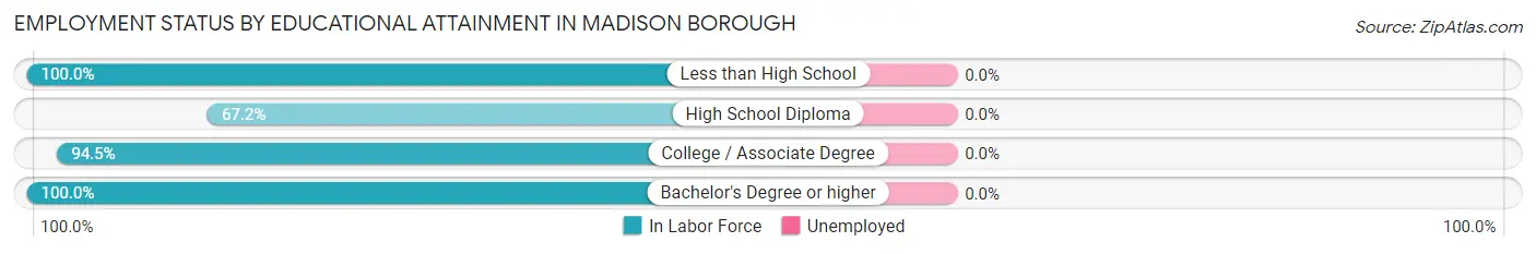 Employment Status by Educational Attainment in Madison borough