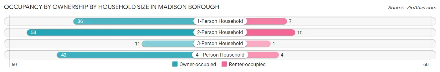 Occupancy by Ownership by Household Size in Madison borough