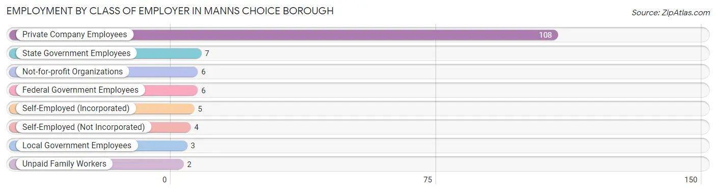 Employment by Class of Employer in Manns Choice borough