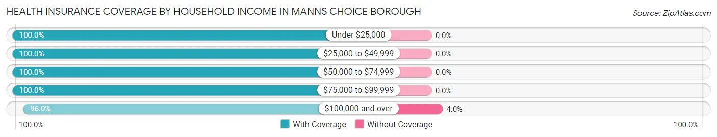 Health Insurance Coverage by Household Income in Manns Choice borough
