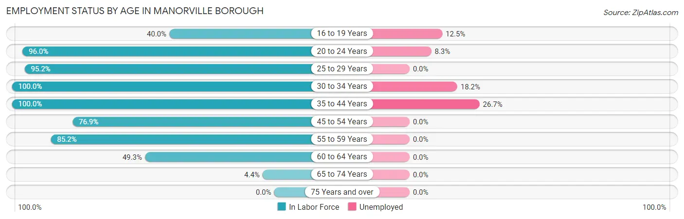 Employment Status by Age in Manorville borough