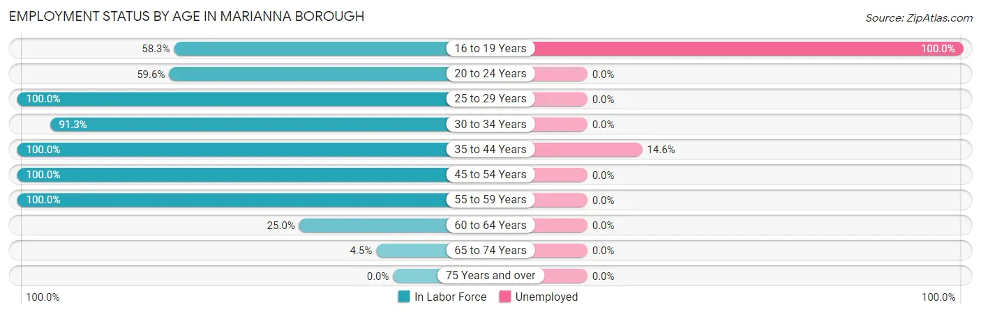Employment Status by Age in Marianna borough