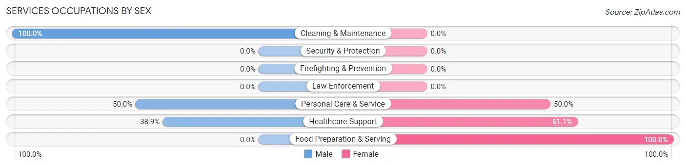 Services Occupations by Sex in Marion Heights borough