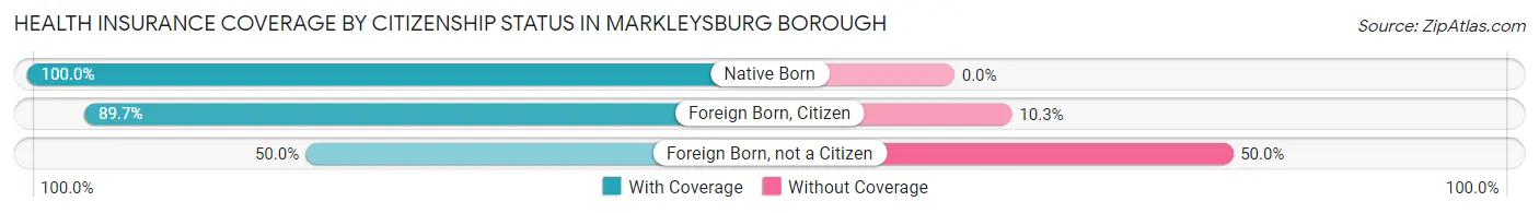 Health Insurance Coverage by Citizenship Status in Markleysburg borough