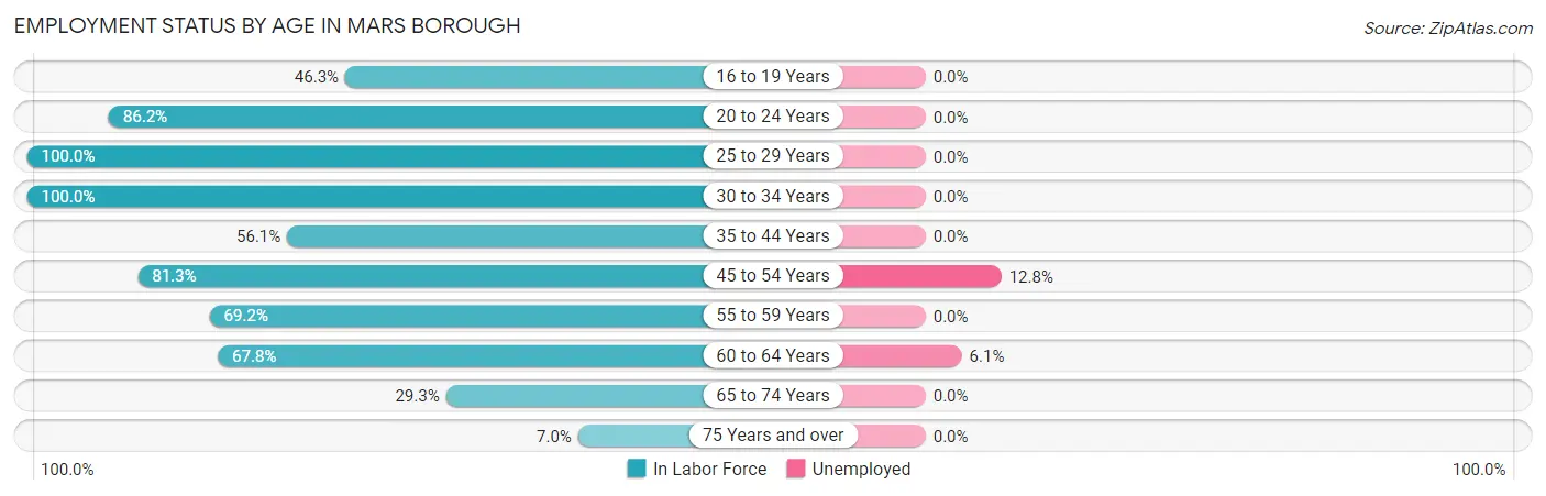 Employment Status by Age in Mars borough