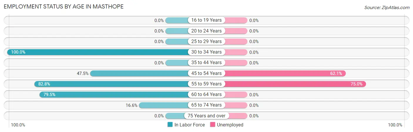 Employment Status by Age in Masthope