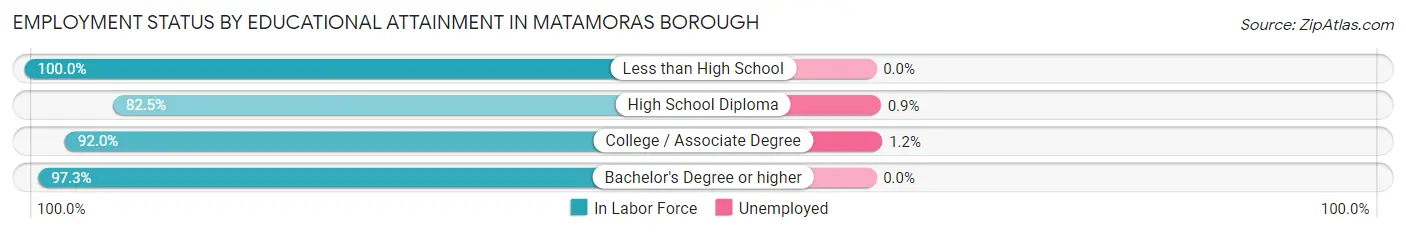Employment Status by Educational Attainment in Matamoras borough