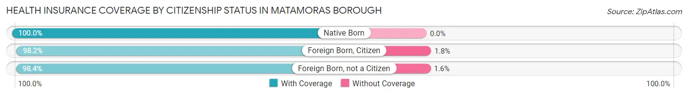 Health Insurance Coverage by Citizenship Status in Matamoras borough