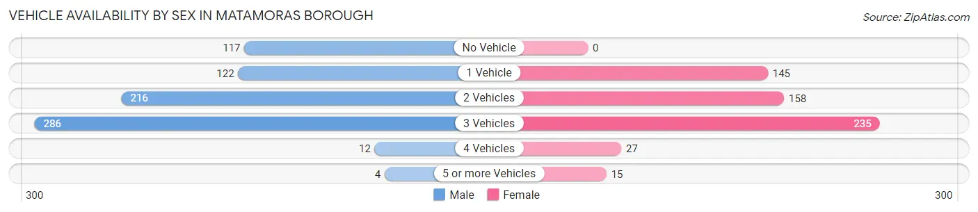 Vehicle Availability by Sex in Matamoras borough