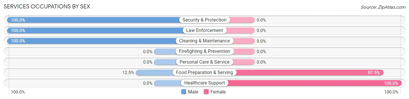 Services Occupations by Sex in Mattawana