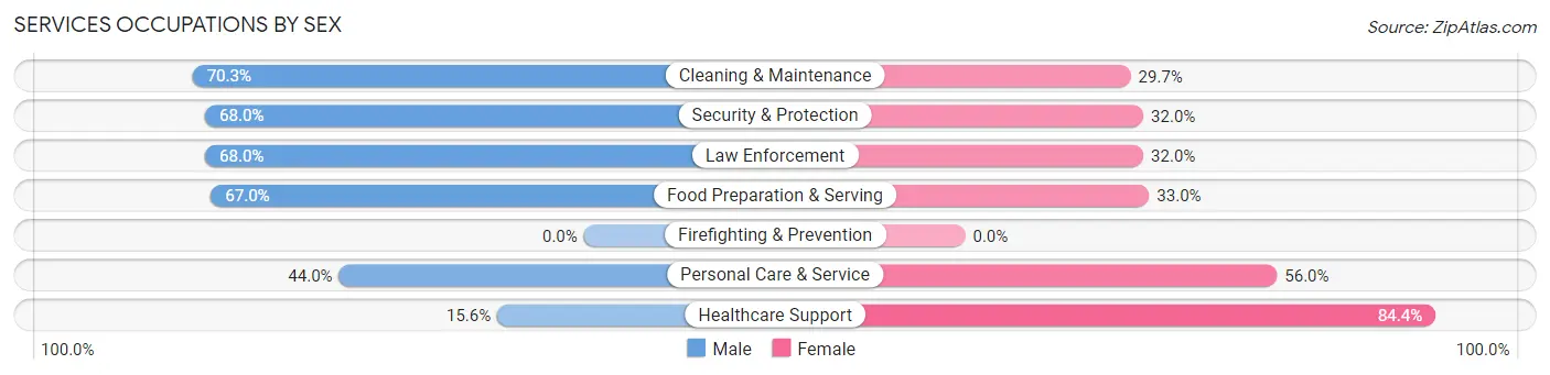 Services Occupations by Sex in McAdoo borough