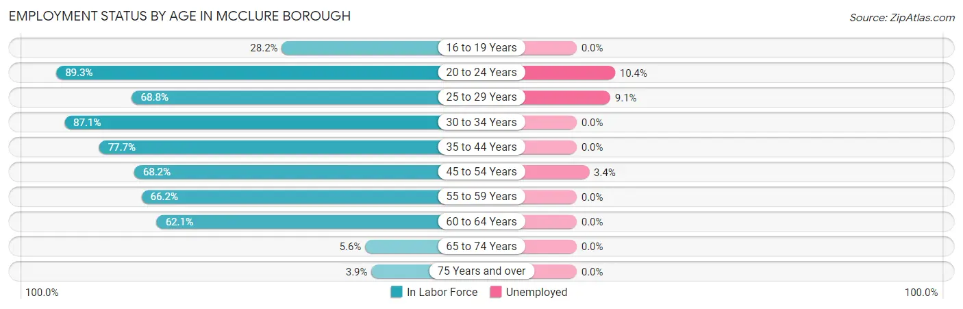 Employment Status by Age in McClure borough