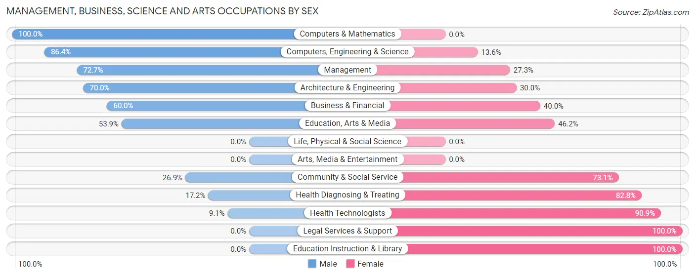 Management, Business, Science and Arts Occupations by Sex in McClure borough