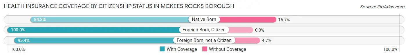 Health Insurance Coverage by Citizenship Status in McKees Rocks borough