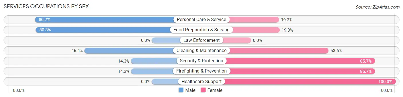 Services Occupations by Sex in McKees Rocks borough