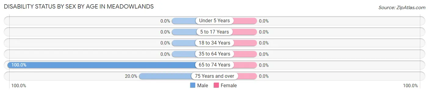 Disability Status by Sex by Age in Meadowlands
