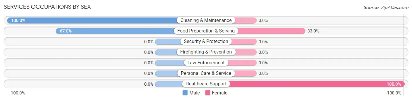 Services Occupations by Sex in Mertztown