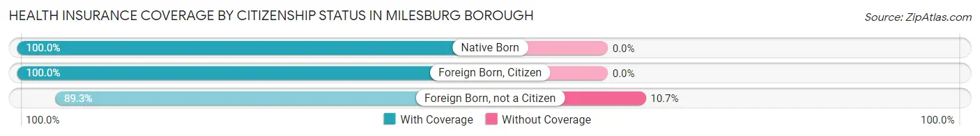 Health Insurance Coverage by Citizenship Status in Milesburg borough