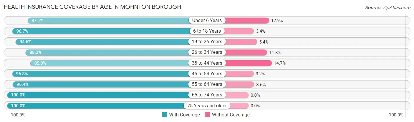 Health Insurance Coverage by Age in Mohnton borough
