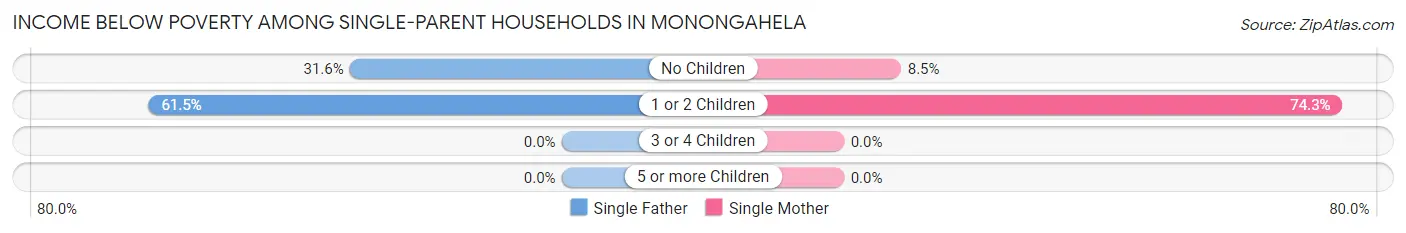Income Below Poverty Among Single-Parent Households in Monongahela